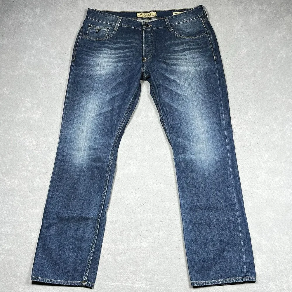 Guess Jeans Mens Size 38 Vermont Slim Tapered Button Fly Pockets Inseam 30”